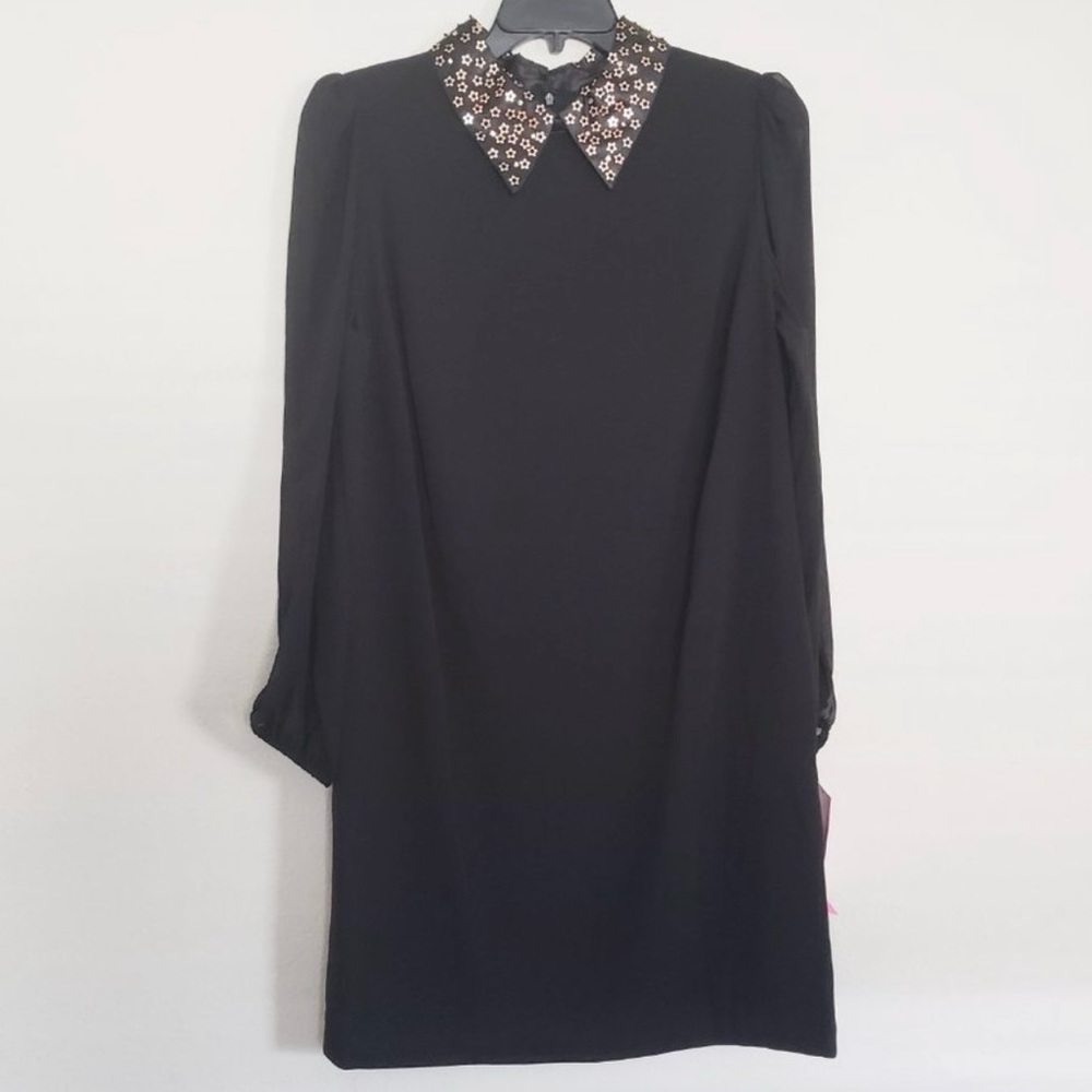 Betsey Johnson Cocktail Dress With Embellished Collar - Picture 1 of 14